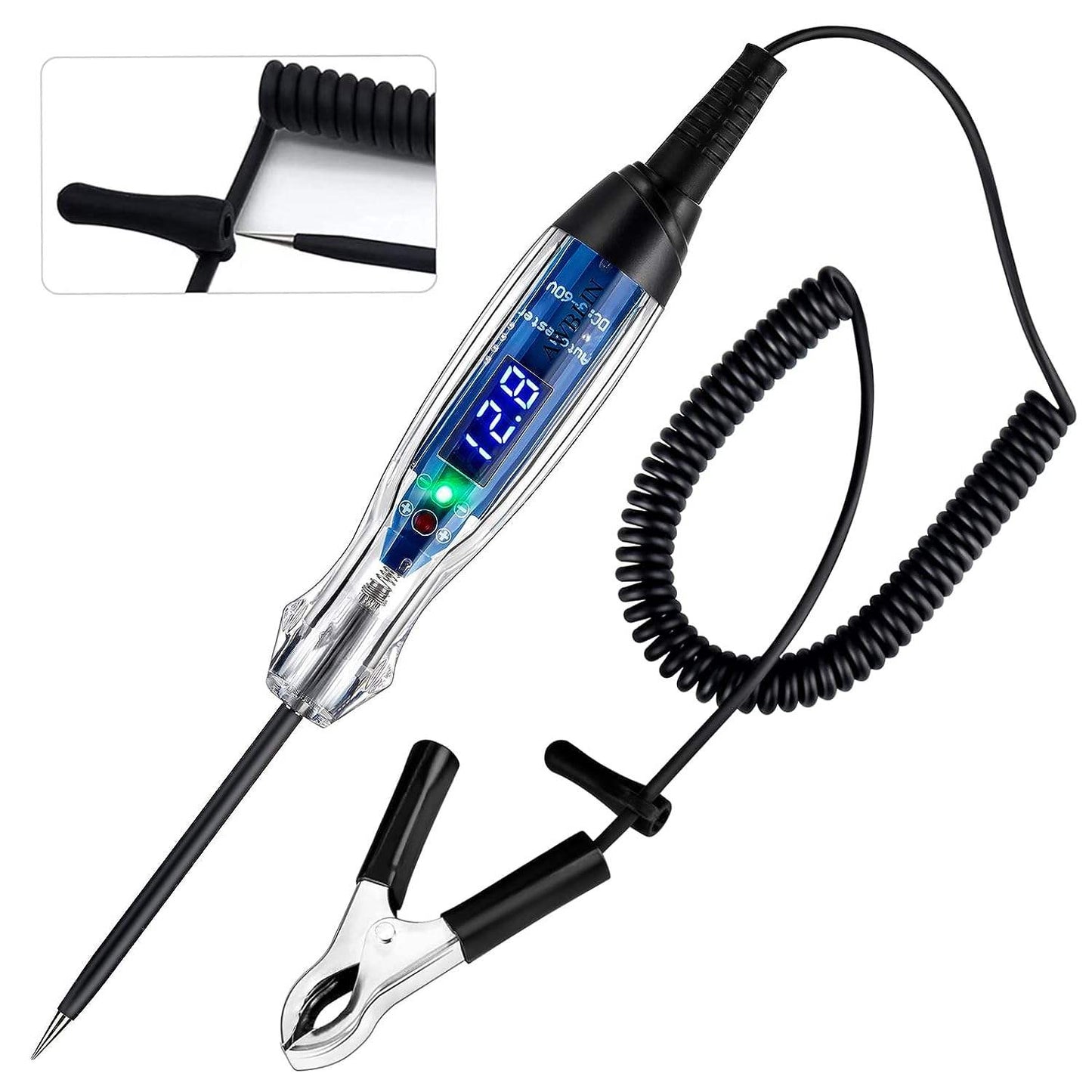 Automotive Test Light 3-60V DC Digital LED Circuit Tester Heavy Duty Light Tester with Voltmeter