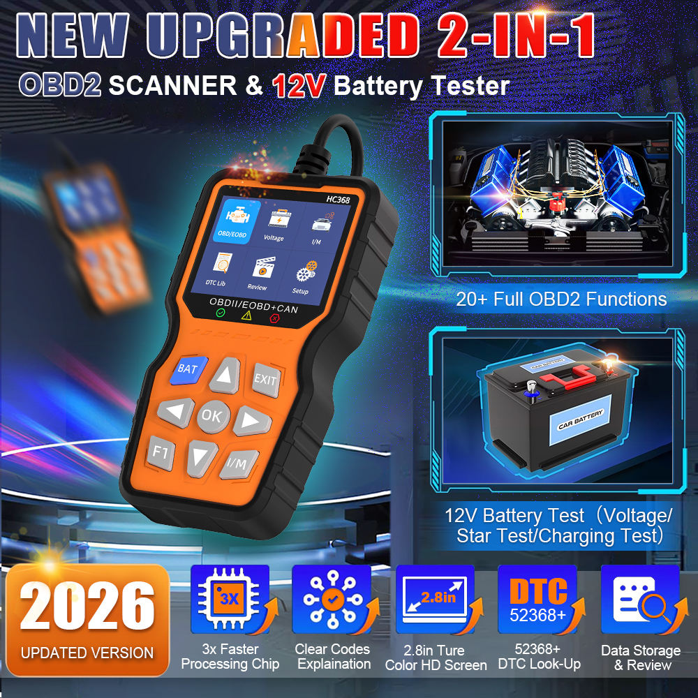 Multi-language OBDII/EOBD Car Scanner HC368 OBD2 Engine Detector Code Reading Fault Analyzer Automotive Diagnostic Tools