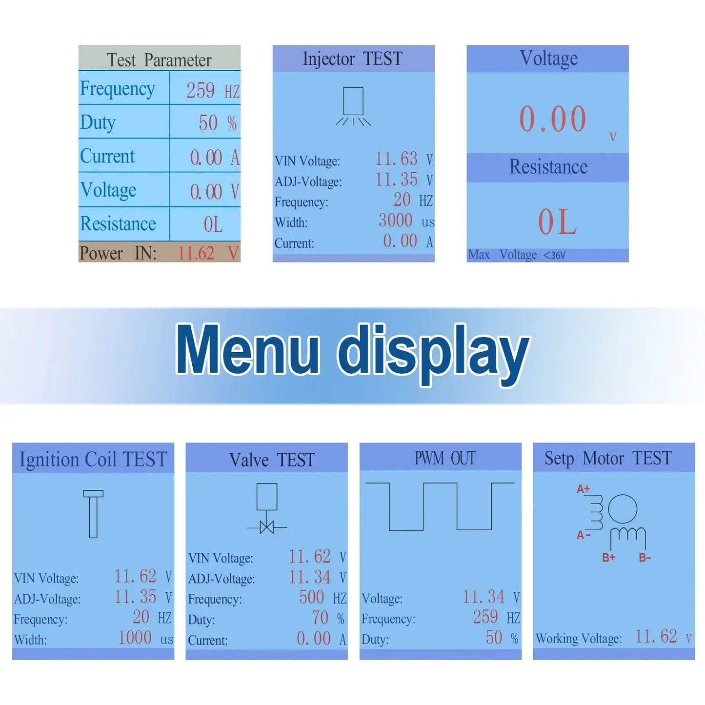 Ignition Coil Tester QDB-4A Drive Automobile Ignition Coil Tester Injector Solenoid Valves Idling Stepper Motor Instrument