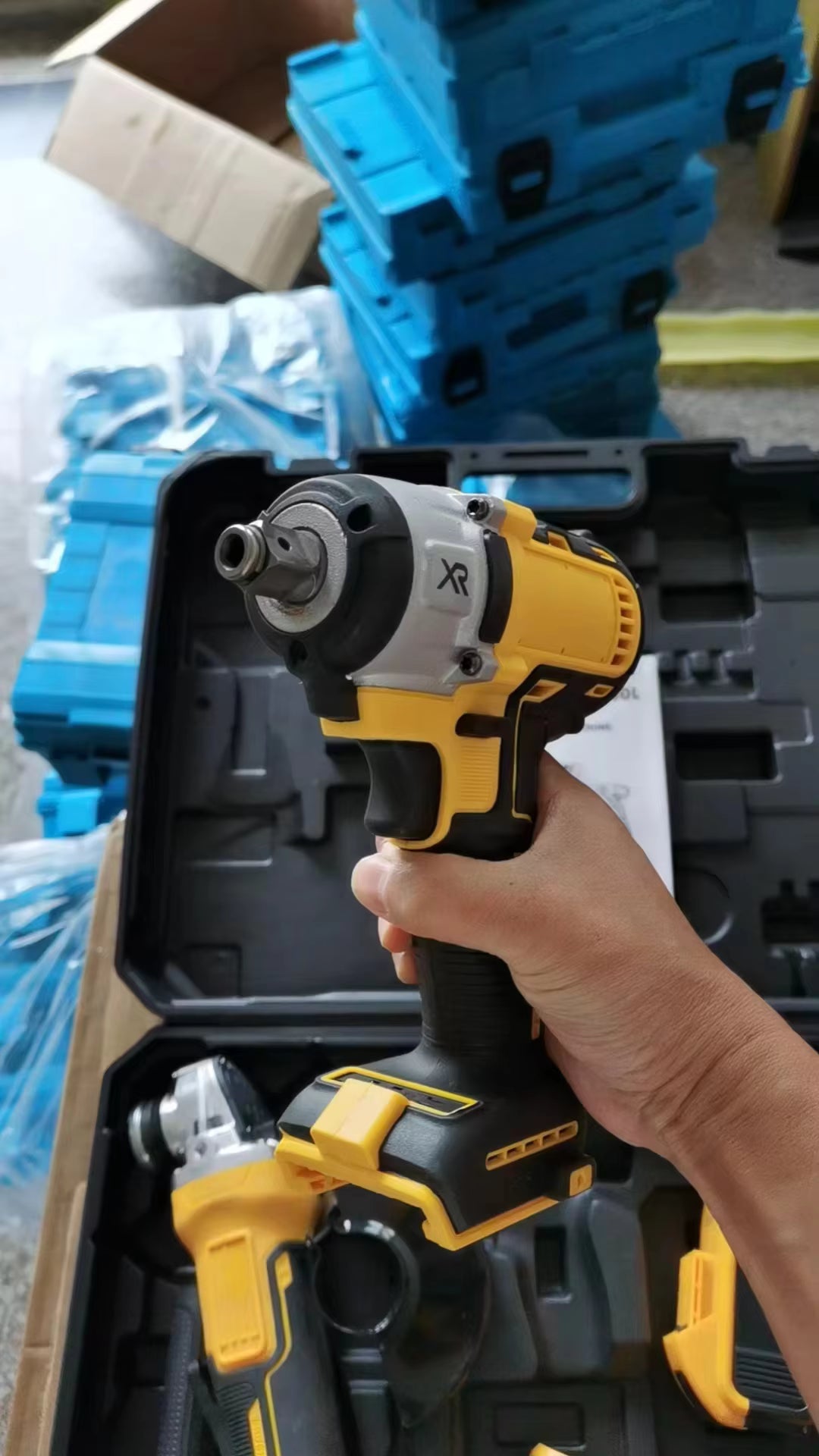 Factory 3pcs Power Set Portable Impact Driver Combo Kit Cordless Lithium Battery Electric Tool Hand Drill Angle Grinder Wrench