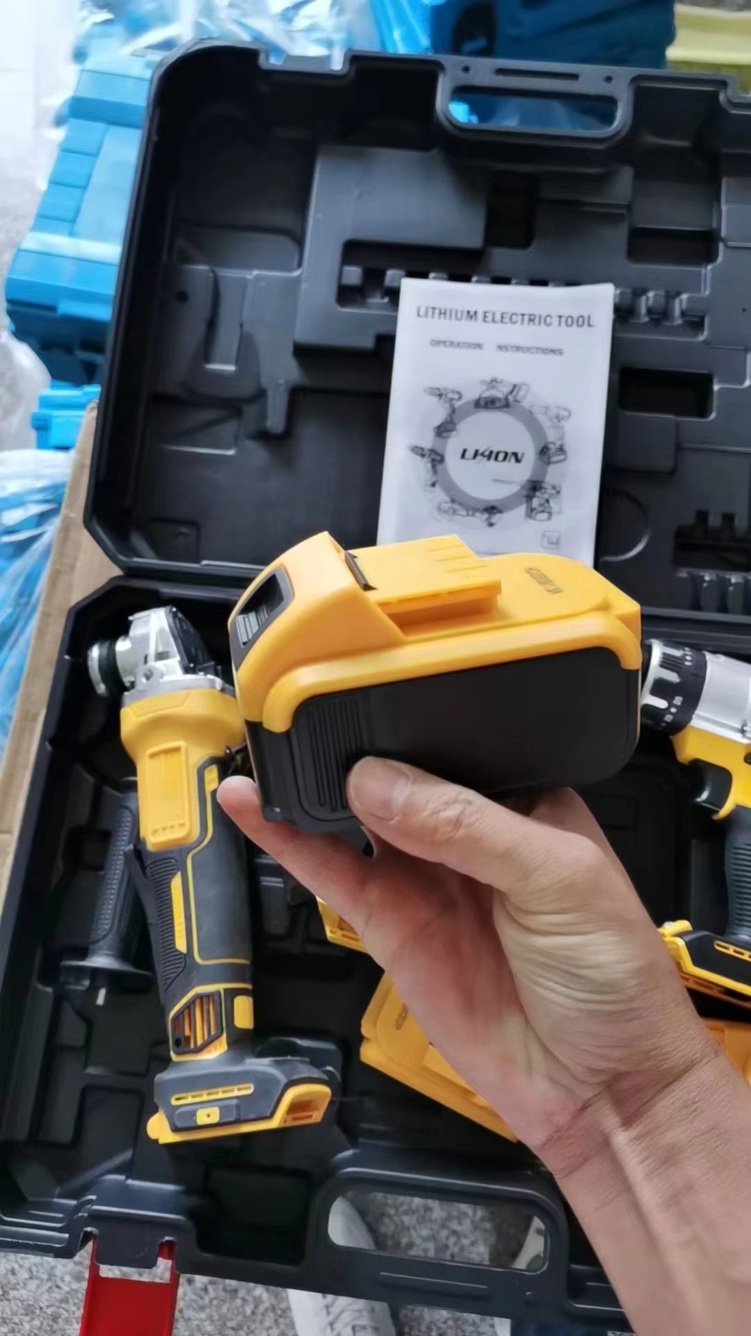 Factory 3pcs Power Set Portable Impact Driver Combo Kit Cordless Lithium Battery Electric Tool Hand Drill Angle Grinder Wrench